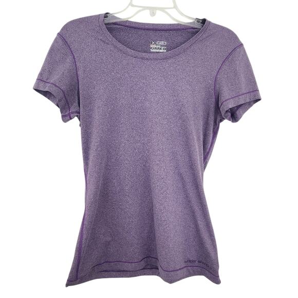 Under Armour HeatGear Fitted Short Sleeve Shirt Medium Purple Gym Workout Top - Picture 1 of 4